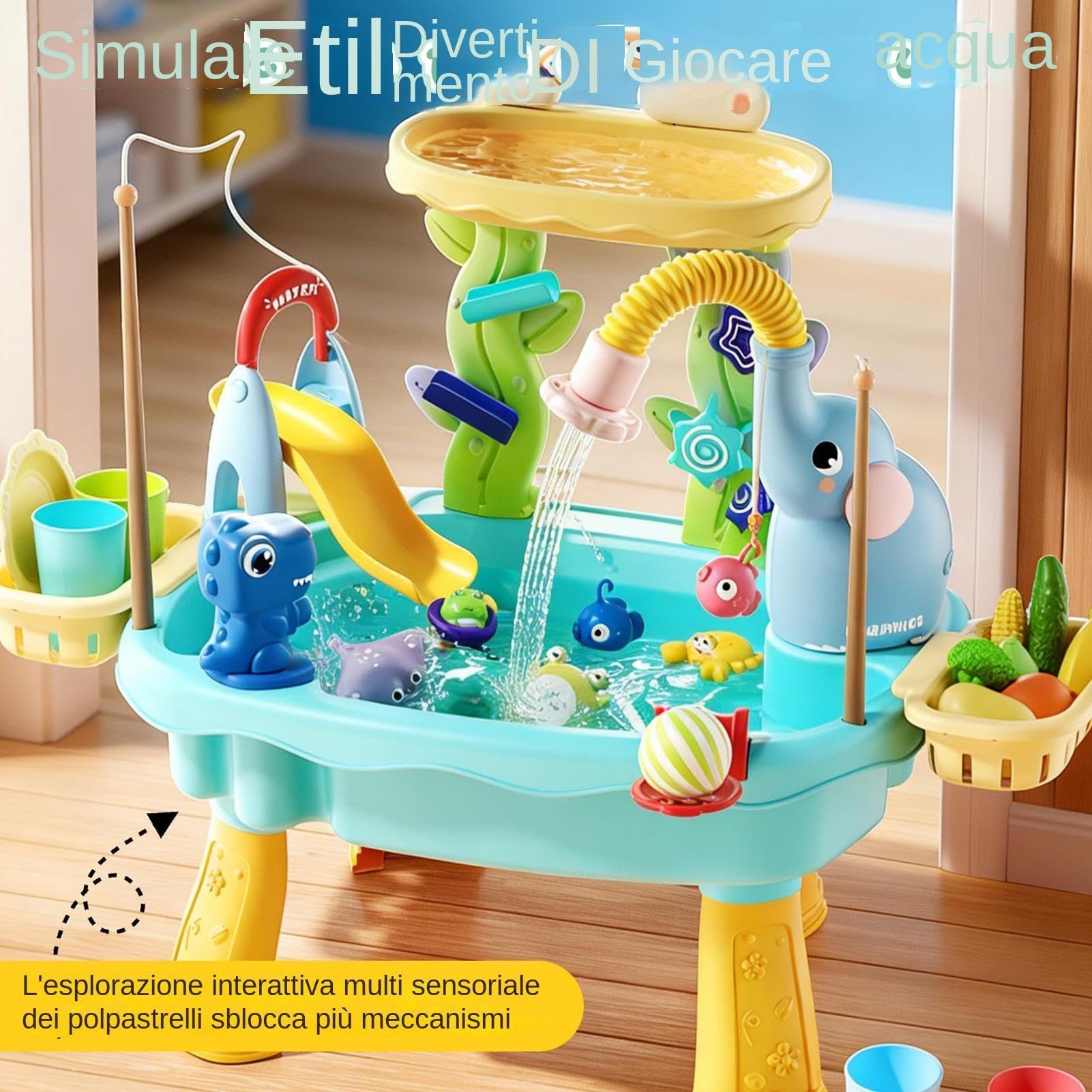 Tavolo Gioco Acquatico, Divertente 4 in 1 Tavolo Gioco Acquatico per Bambini, Novità Tavolos Giocos Acquaticos con Pompa Elettrica, Tavolos Giocos Multifunzionale Sabbia Acqua, per Bambini & Bambine