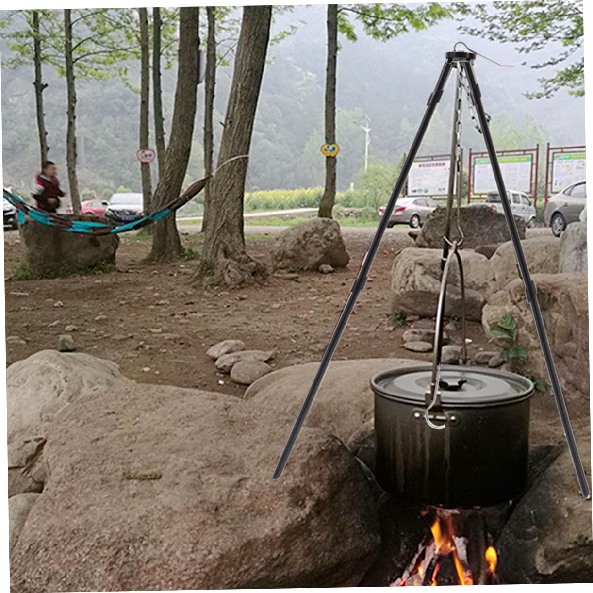 ABOOFAN Campingzubehör Campingkochgeschirrständer mit Aluminiumlegierung und Leichtem Tragbarem Design für Sommeratmosphäre und Outdoor Aktivitäten
