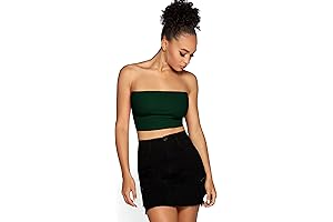 Dark Green Basic Crop Tube Top