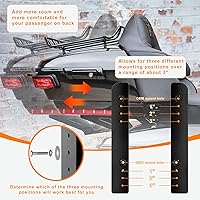 Vista 3 de Kit Extensor Reubicador de Equipaje de Maletero Ajustable de 1"-3" con Placa de Montaje Compatible con Harley Touring Electra Glides Road Glides