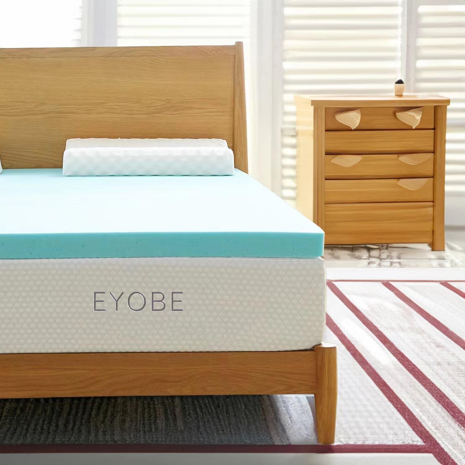 EYOBE Memory Foam Mattress Topper Twin XL 2 Inch Gel