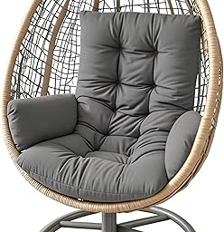 Yahbrra Thicken Egg Chair Cushion: Garden Outdoor Indoor Hanging Replacement Cushions for Hammock Waterproof Soft Swings Chair Cushion pp Cotton Filler (Dark Gray, 120 * 60 * 12cm)