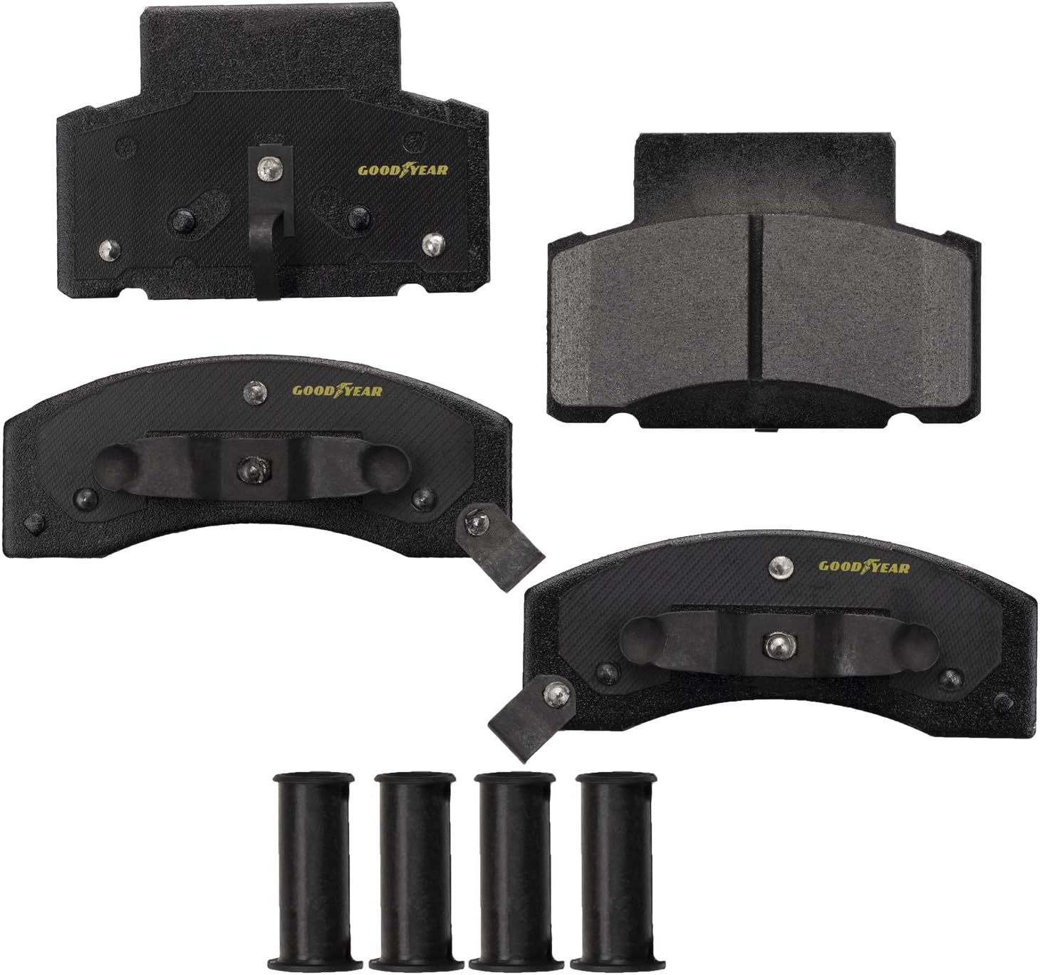 Goodyear Brakes GYD459 | Carbon-Ceramic Front Brake Pads fit Chevrolet C3500 00-90, Express 3500 02-96, K3500 00-90; Dodge Ram 2500 99-94, Ram 3500 99-94, Ram 3500 Van & More - See Applications Below