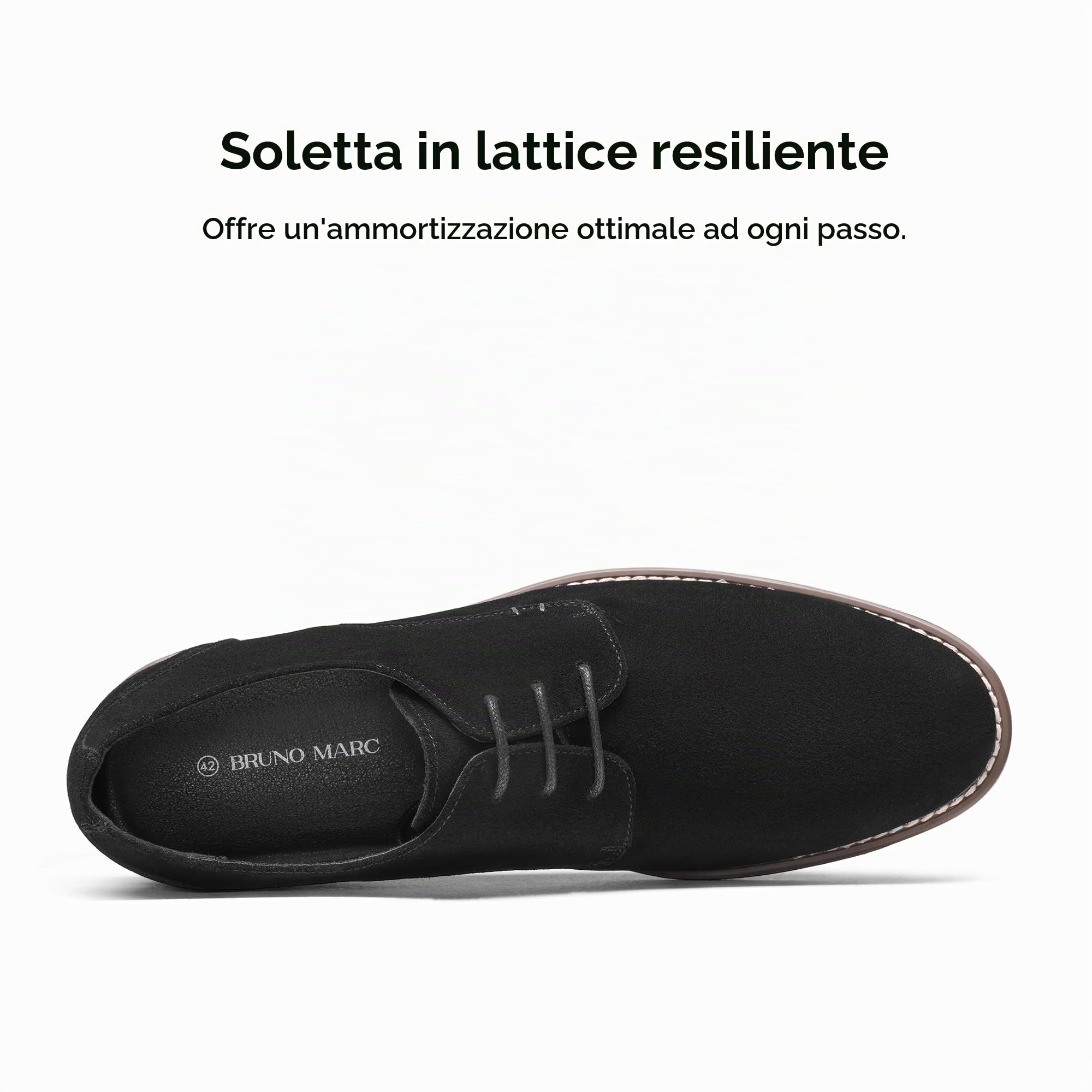 Bruno Marc Scarpe Oxford Uomo in Pelle,Nero,41 | Fodera in pelle traspirante e suola TPR antiusura per comfort e durata senza pari