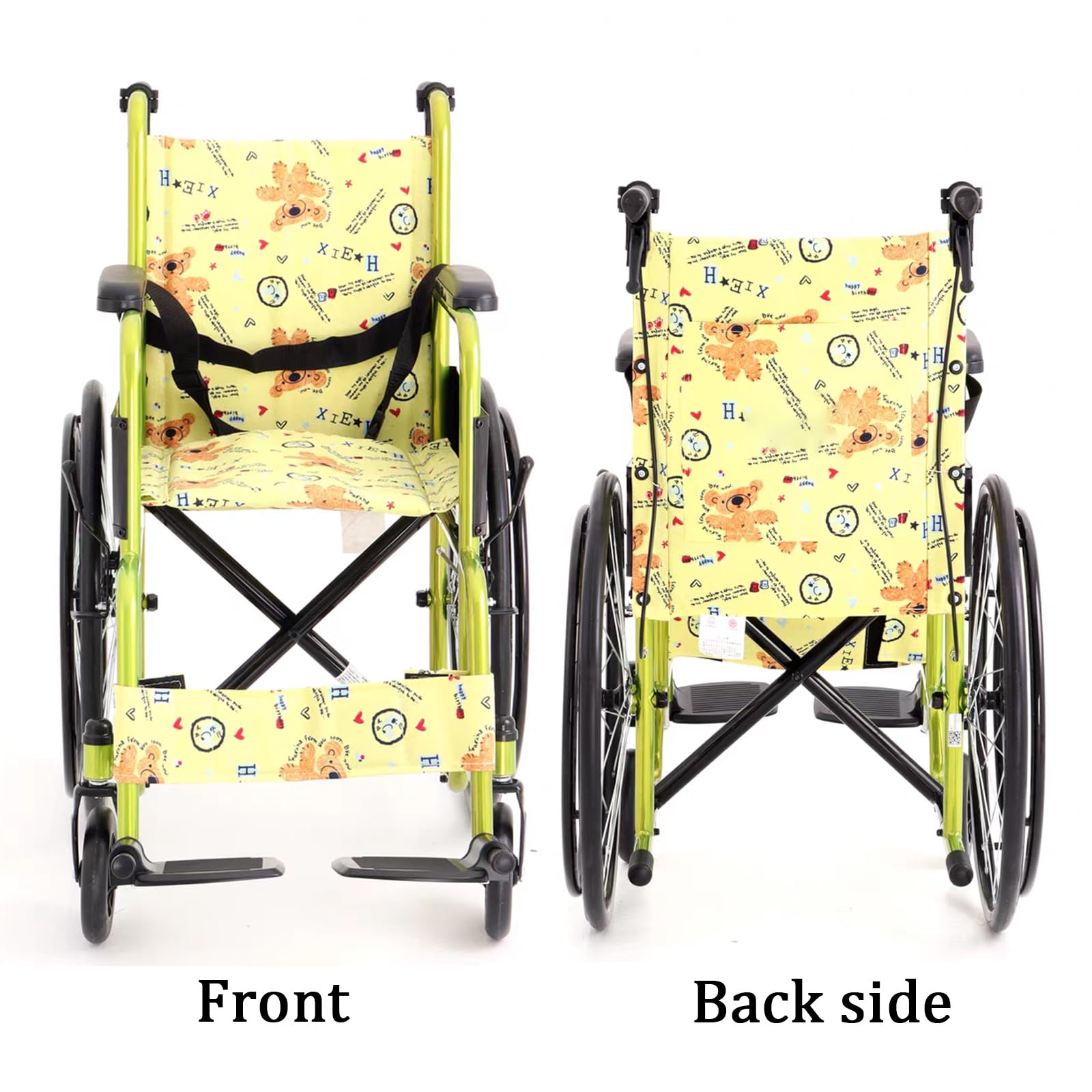 Silla De Ruedas para Niños, Silla De Ruedas De Transporte Plegable Ligera, diseño de Doble Freno, Freno Manual,reposapiés oscilante, Carga 75 kg(96 * 53 * 87cm/37.7 * 20.8 * 34.2in)