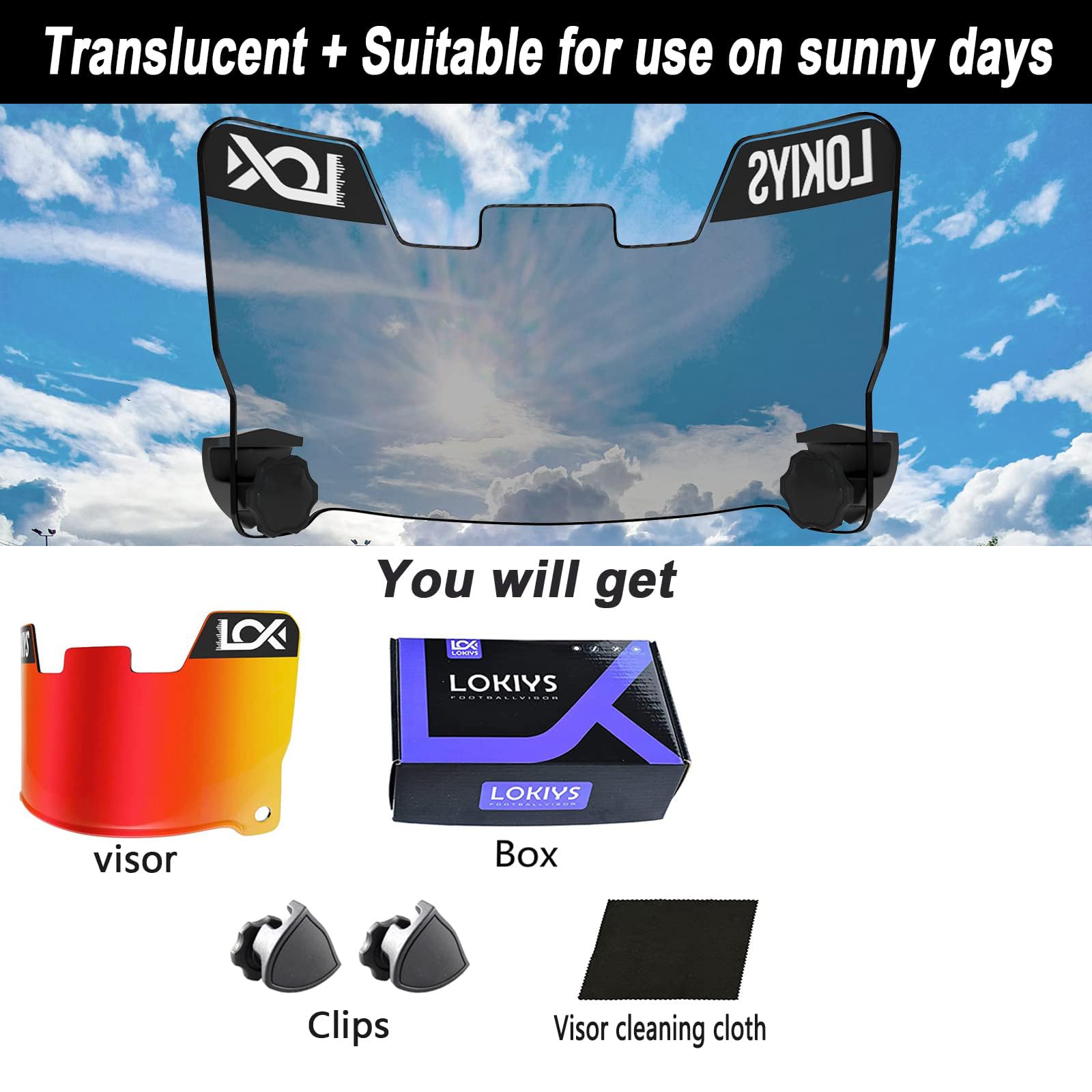 Football Visor - for Youth Football Helmets & Adult Football Helmets