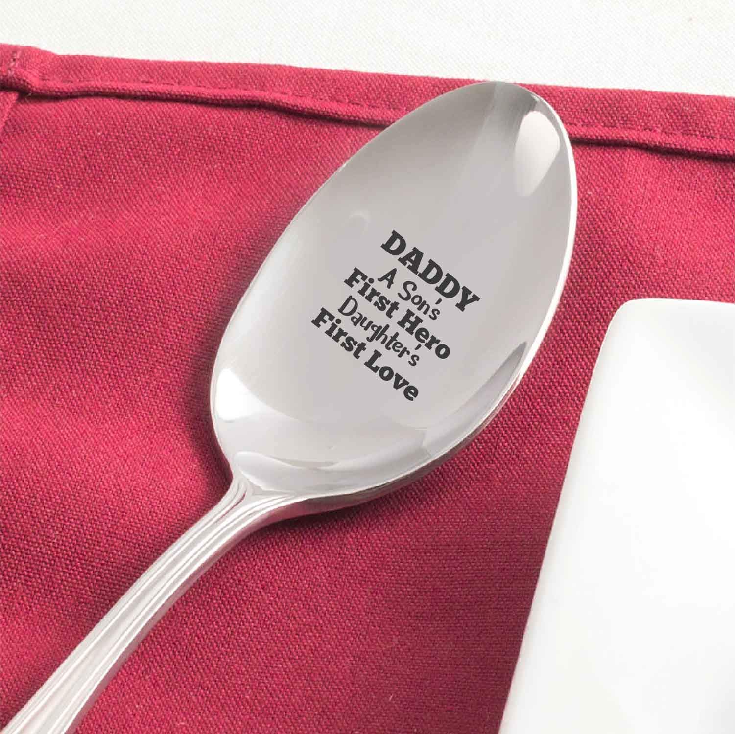 Best Gifts For Dads Birthday Daddy A Sons Hero A Daughters Love Spoon Engraved Spoon Gift For Fathers Day Christmas Gifts From Daughter Son