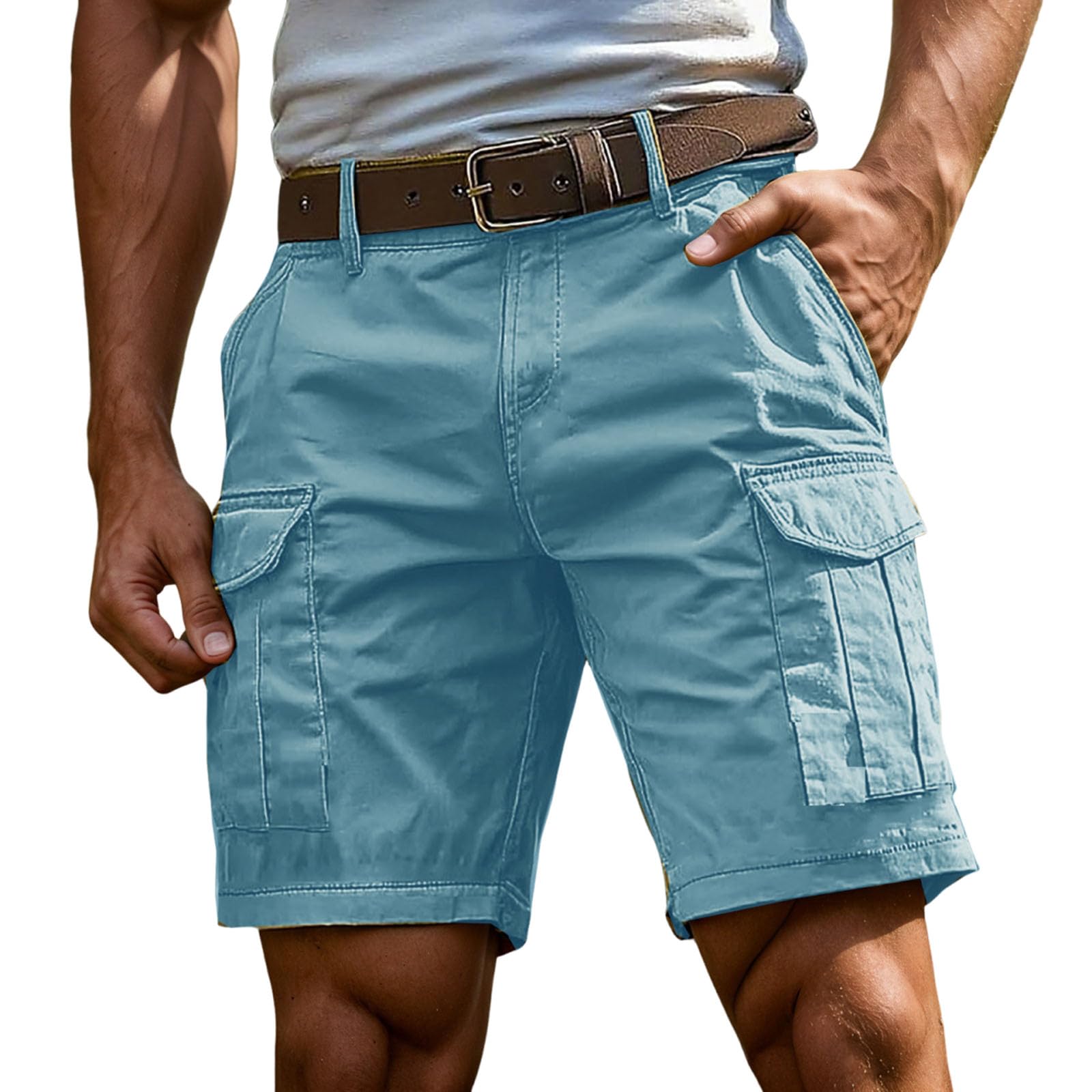 Bermudas Hombre Verano Montaña Casual Bolsillos Bermudas Senderismo Multibolsillos Trekking — view 15