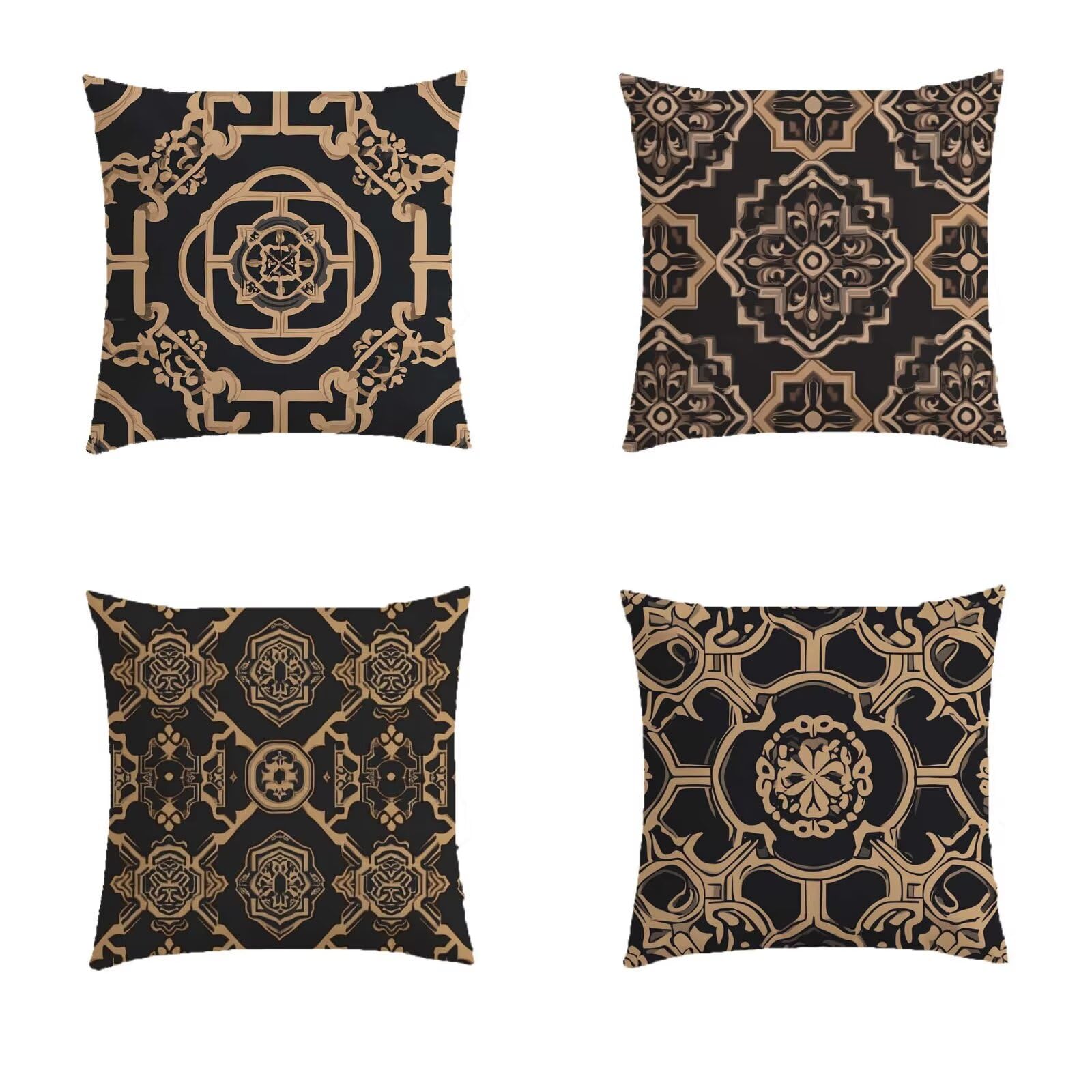 Housse coussin exterieur vintage en toile style lin de qualité