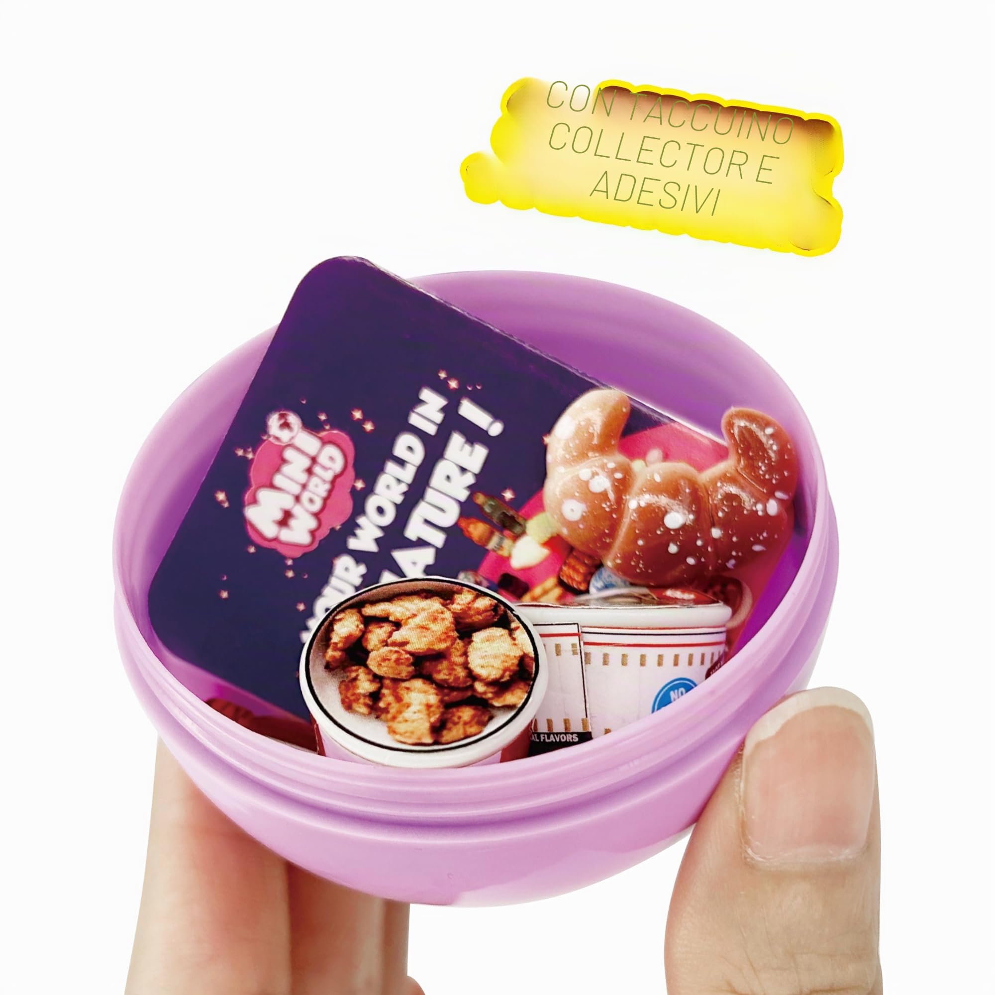 Bizak Mini World - Set Réfrigérateur Avec 4 Capsules Surprise, Mini Aliments Et Accessoires Glacés, Dès 6 Ans