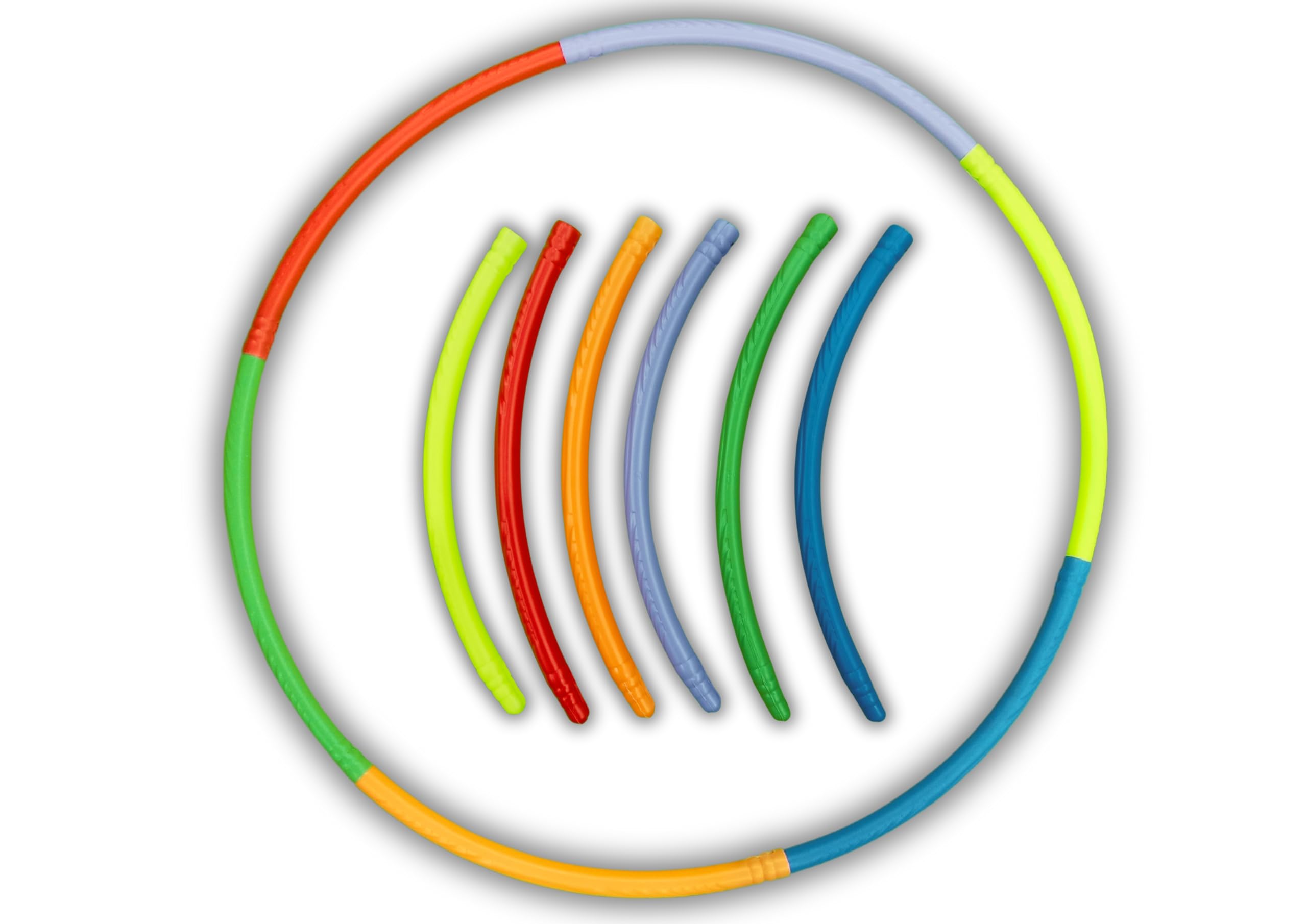 Vinson Hula Hoop Ring for Fitness. Gymnastic & Other Weight Loss Fitness Exercises, Detachable, Adjustable Size & Easy to Assemble, Diameter - 30 inch, Weight - 200 gm, Multicolor, Set of 6 pcs