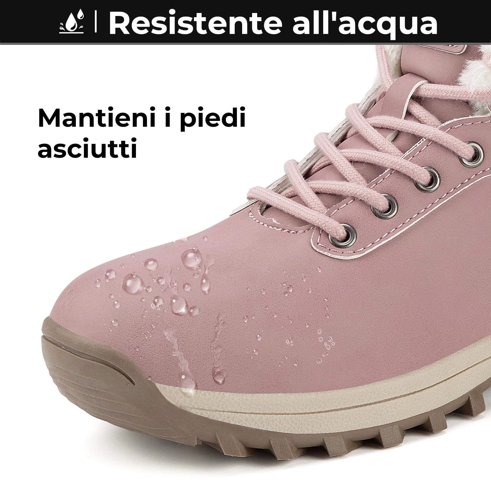 Mishansha Stivali da Neve Uomo Inverno Scarpe Pelliccia Donna Caldi Scarponcini Trekking Imbottiti 36-48