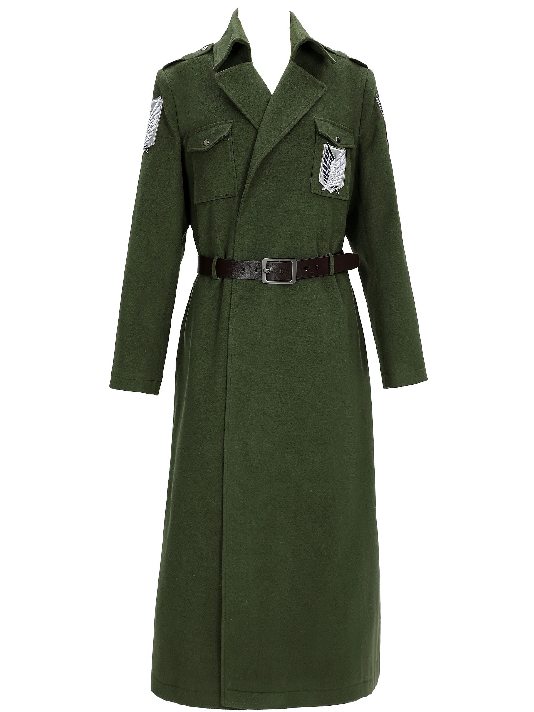 Micotaku Attack On Titan Officially Licensed Unisex Survey Corps Trench Coat Cosplay Costume Loose Fit