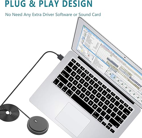 Miniatura 4 de Micrófono de conferencia USB mejorado para computadora, micrófono de condensador omnidireccional de 360° con llave de silencio, ideal para