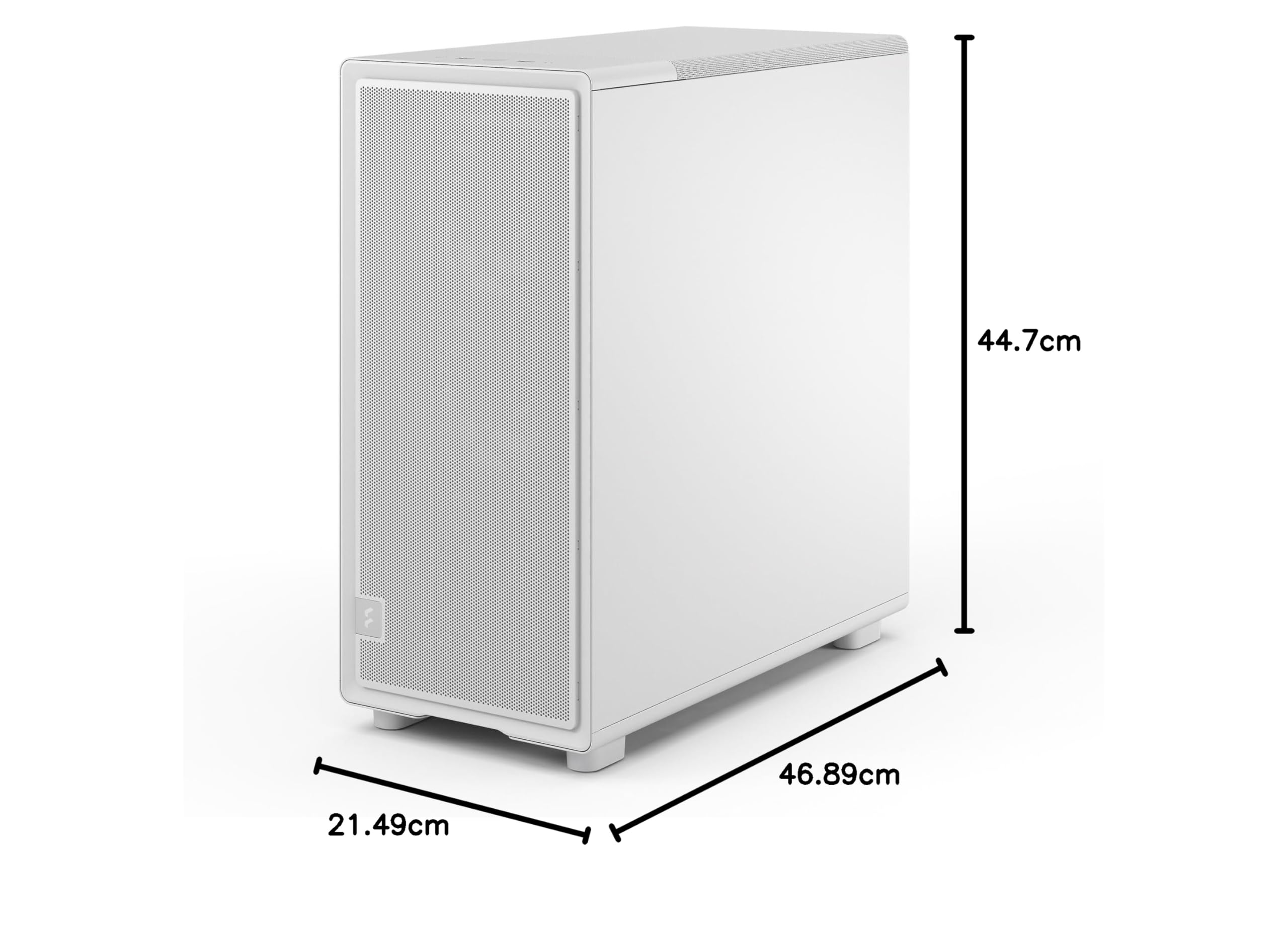 Fractal Design Epoch White - przyciemniane jasne szkło hartowane - siatkowy panel przedni - trzy wentylatory Momentum 12 W zestawie - Przestronne wnętrze - Obsługa ATX/mATX/ITX