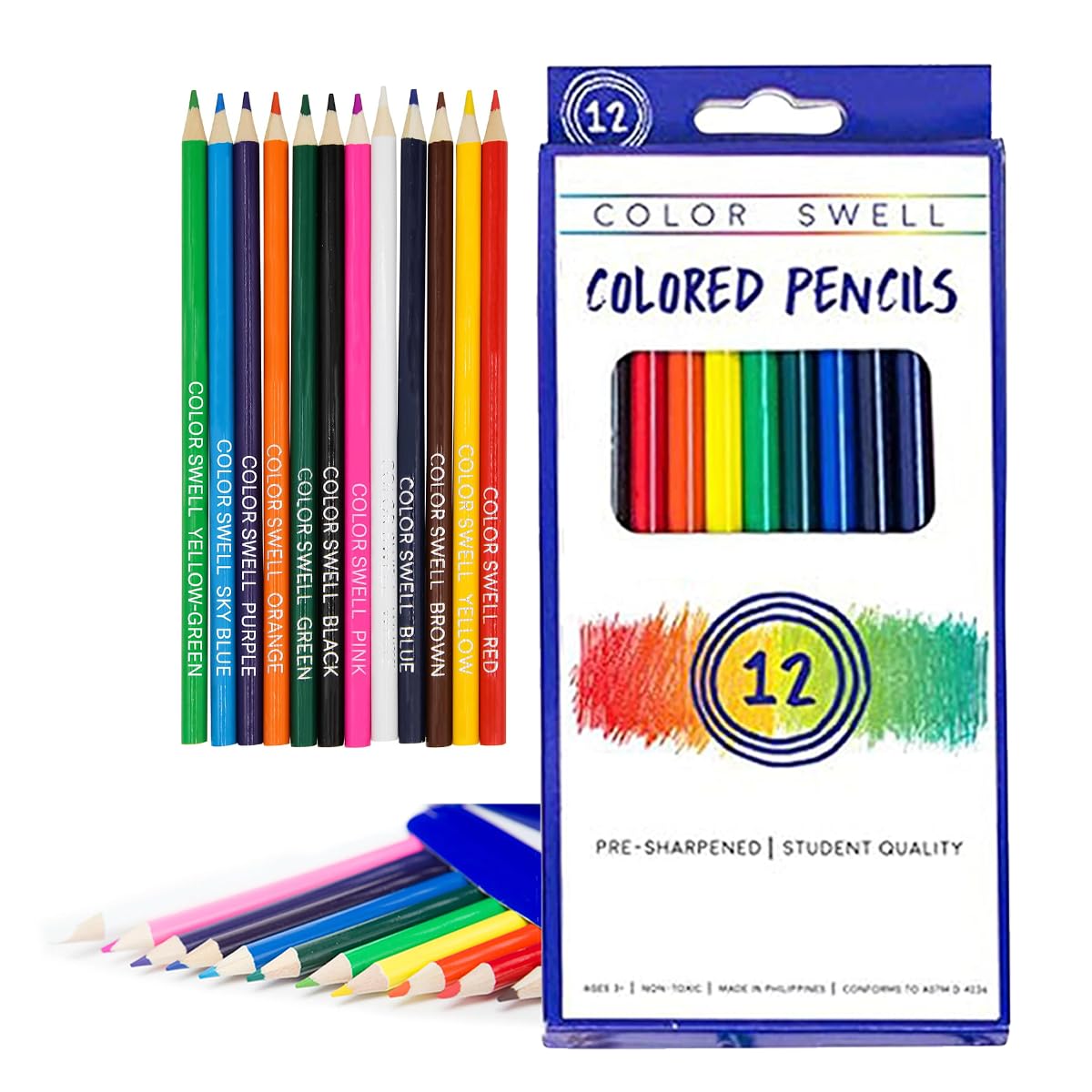 Color Swell Bulk Colored Pencils – 30 Sets, 360 Pre-Sharpened Assorted Vibrant Colors – Ideal for Kids, Teachers, and Classroom Supplies