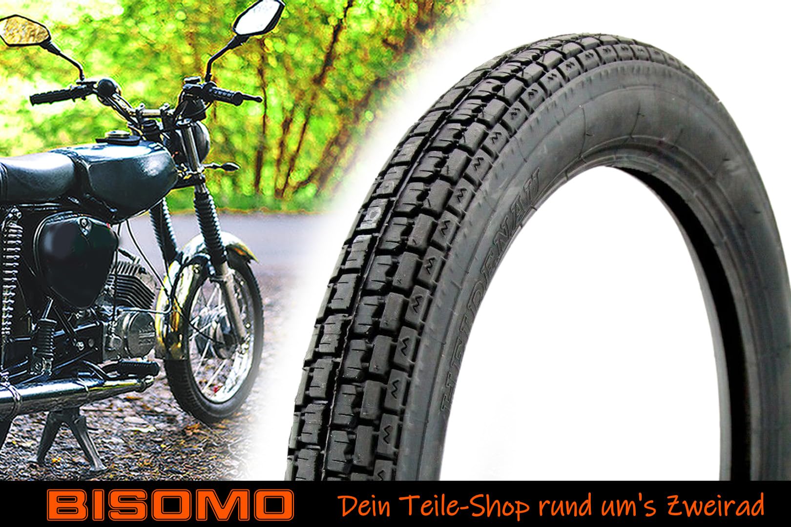 Reifen 2.75 x 16 Zoll K30 46J bis 100Km/h M/C Reinforced, für Simson S50, S51, S70, S53, KR51, SR4-2, SR4-3, SR4-4, hergestellt mit Heidenau