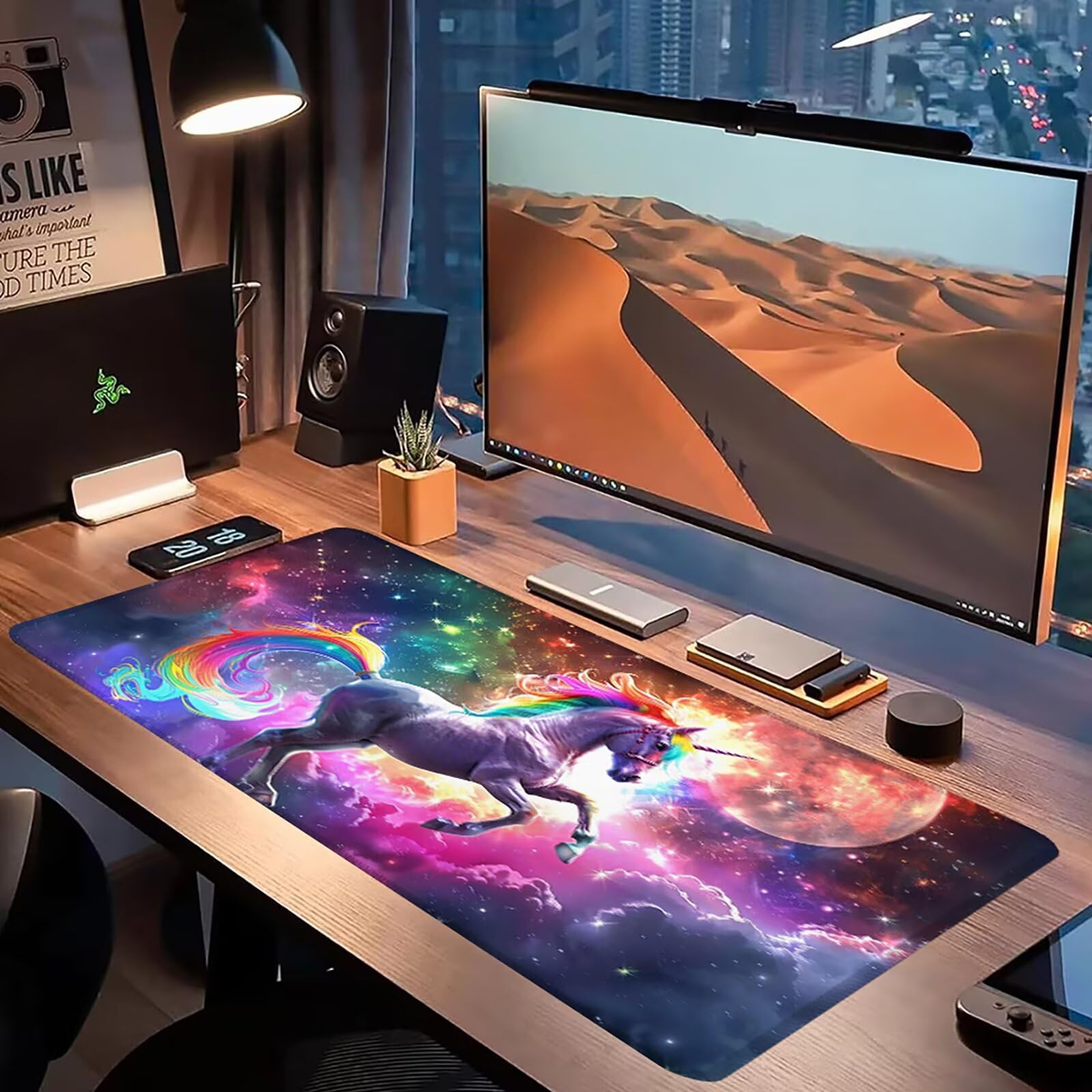 Podkładka pod mysz, XXL 1200 x 600 podkładka pod mysz dla graczy, wodoodporna gumowa podstawa, duża podkładka pod mysz do gier na biurko zszyte krawędzie wodoodporna antypoślizgowa do biura koń