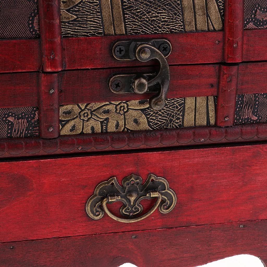 Pudełko do przechowywania, Skrzynka na biżuterię z drewna w stylu retro, organizer skarby, wystrój domu, 22x16 cm
