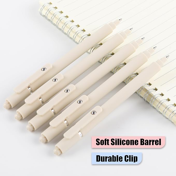 Bolígrafos Gel Negro 0.5mm Pack 5 RIANCY Beige miniatura 5