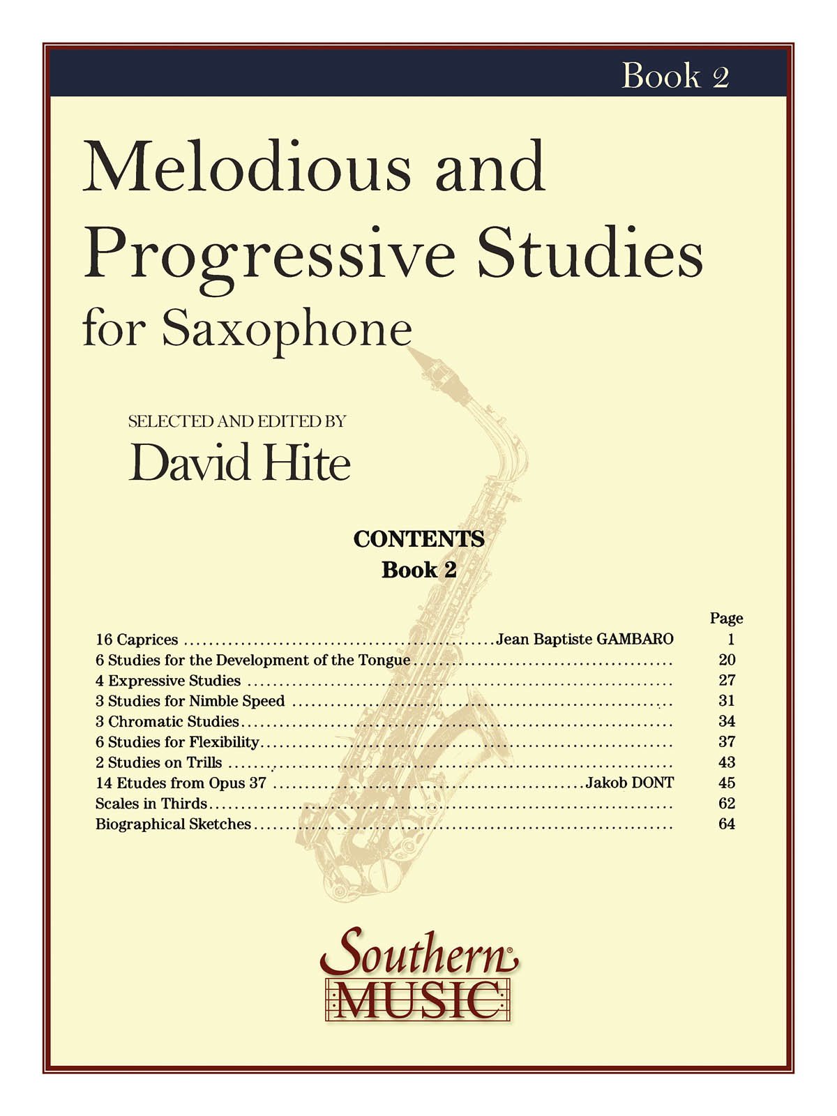 Melodious and Progressive Studies Book 2 Saxophone recueil