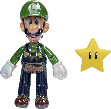 Nintendo Super Mario Figürü Luigi, Koleksiyoncu Kutusundaki Yıldız, 10 cm Joojee Özel