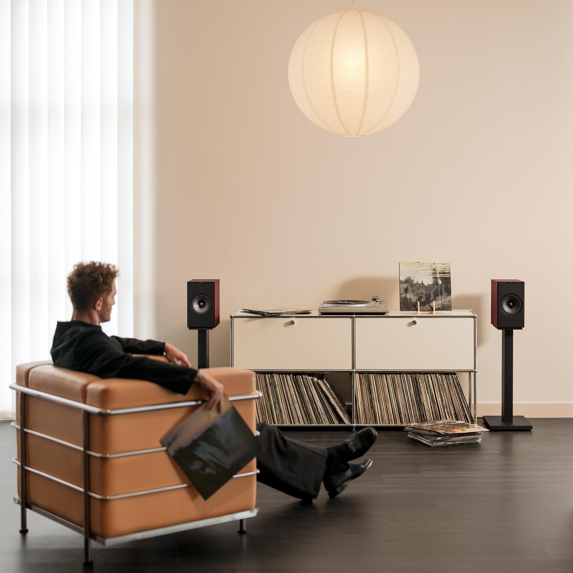 KEF Coda W Diffusori da scaffale HiFi wireless, Vintage Burgundy | Bluetooth 5.4 aptX Lossless | Compatibili con giradischi, TV, PC, laptop e altro | Musica | TV e Home Cinema | Gaming