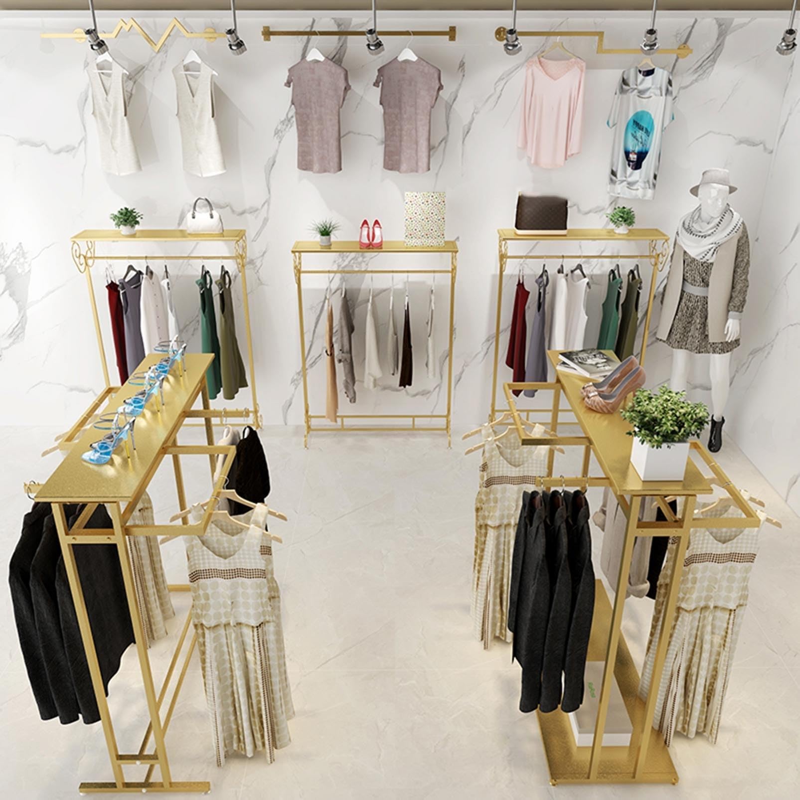 Perchero de Tubo Resistente, Expositor de Ropa para boutiques, Tiendas minoristas y Almacenamiento en el hogar, Perchero Moderno para Tiendas de Ropa, Perchero de Metal independien