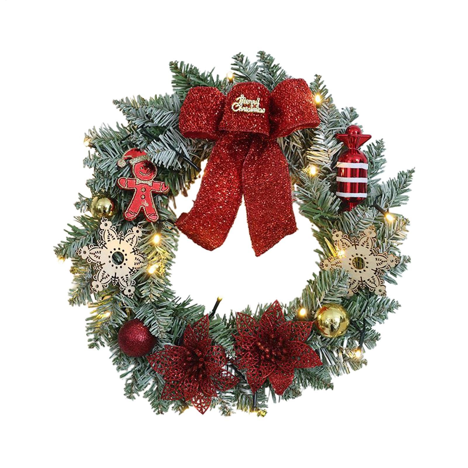 Couronne de Noël pour porte : une grande décoration artificielle sans aiguilles