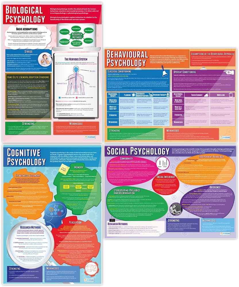 Daydream Education Psychology Classroom Posters - Set of 20 - EXTRA LARGE 33” x 23.5” - Laminated - Psychology High School Classroom Decoration - Wall Charts