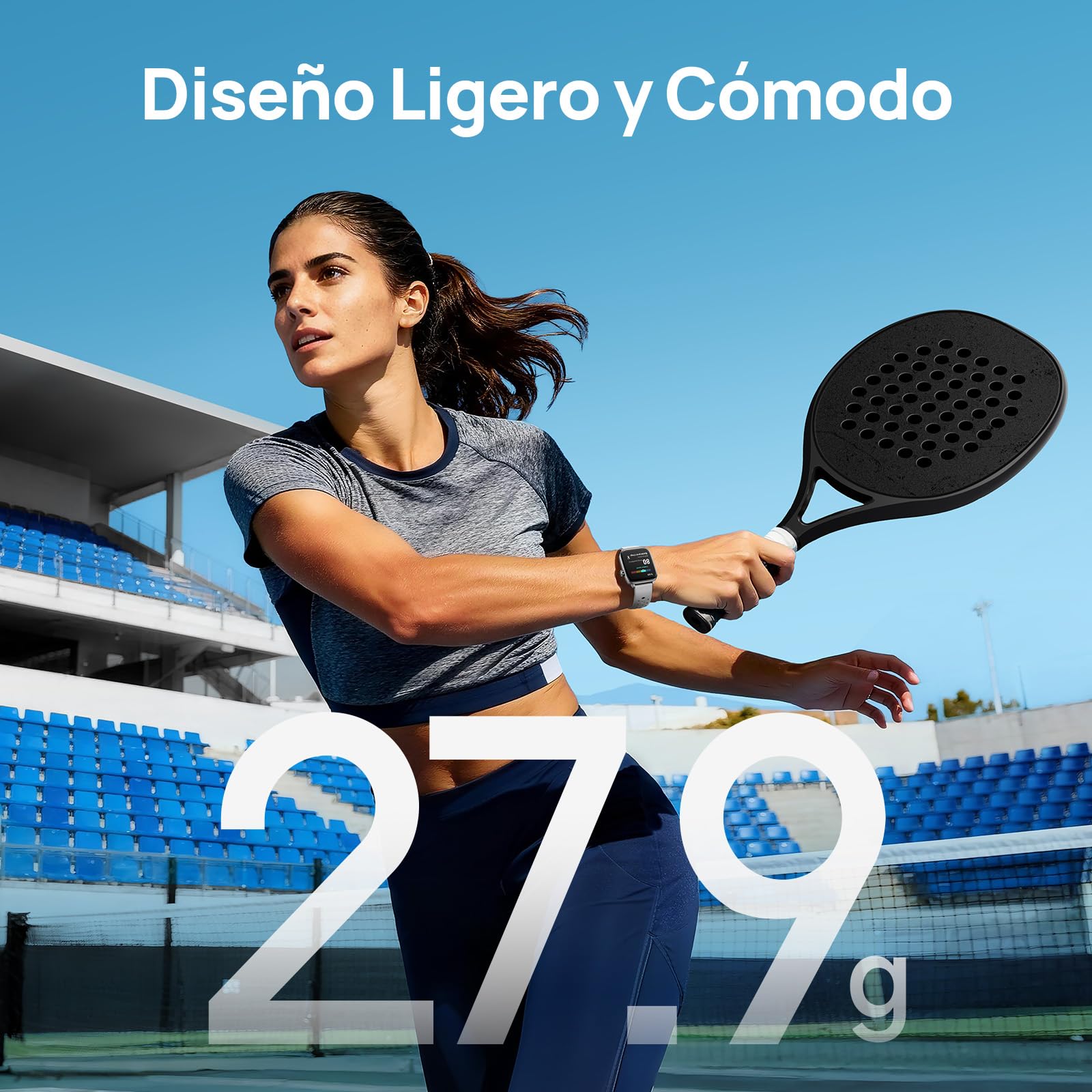 Mibro Fit Reloj Inteligente Hombre Mujer para Running con GPS, Plateado