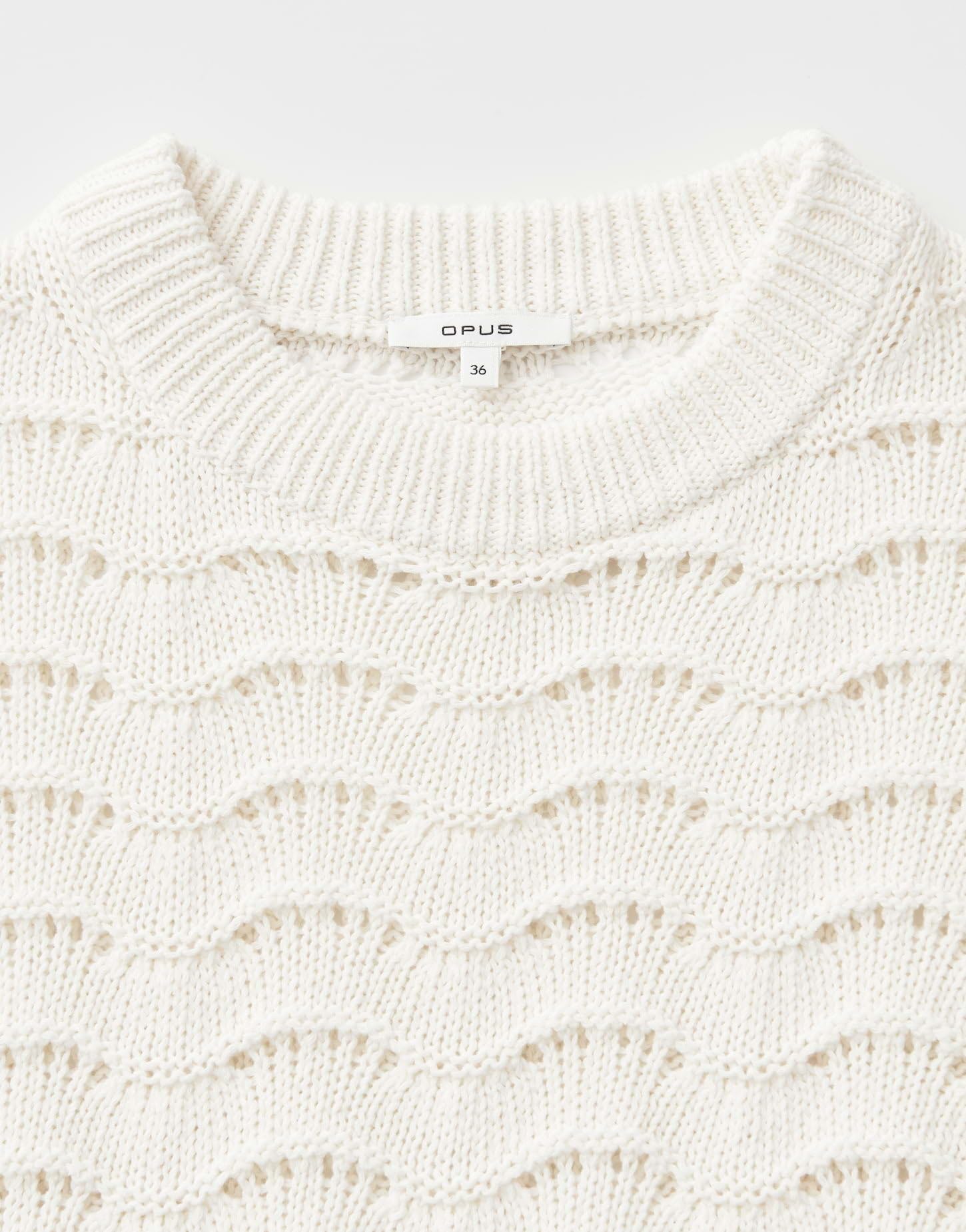 OPUS Damen Pullover | Sommerliches Stricktop im Ajourstrick Regular Fit