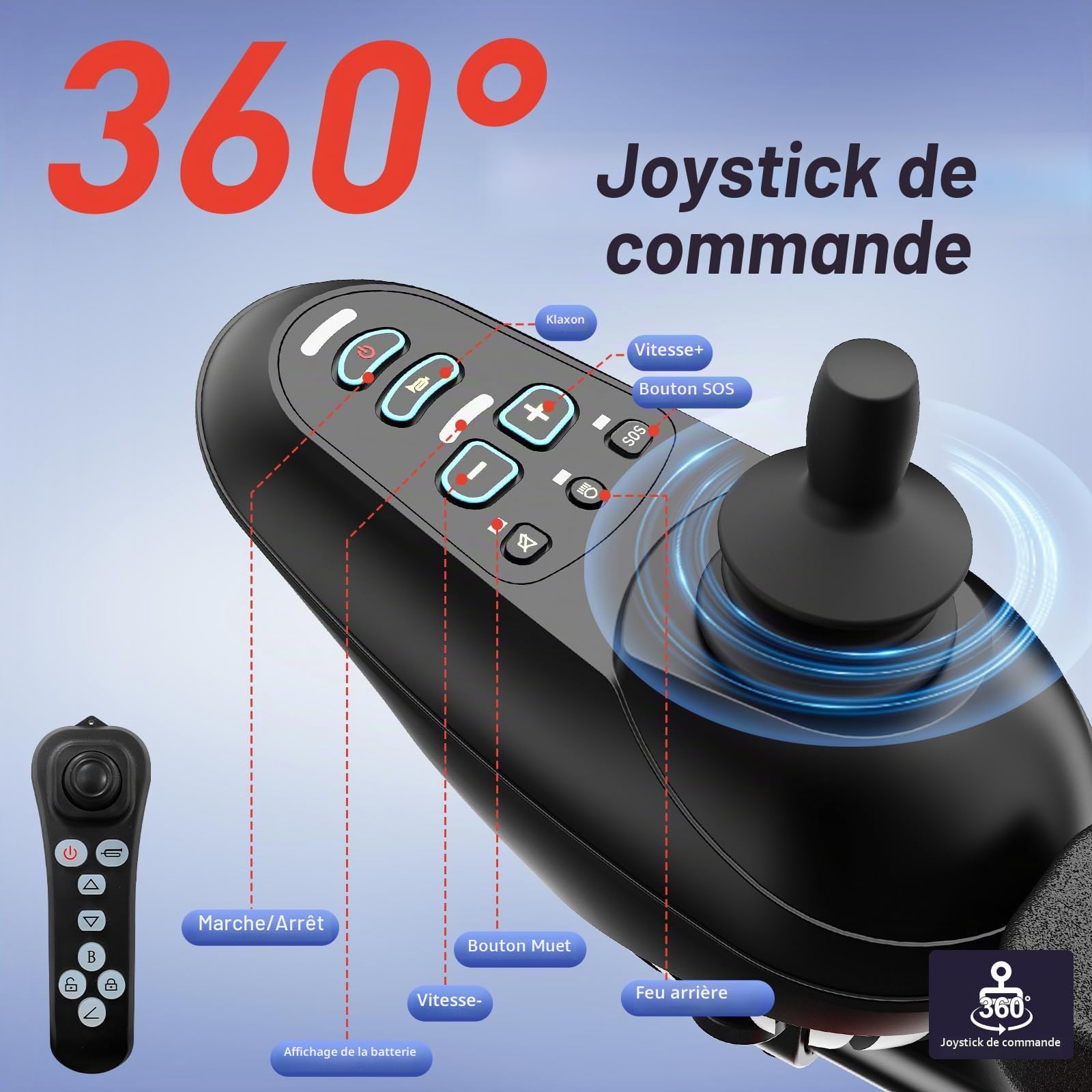 Fauteuil Roulant Electrique Pliable Leger 48 KM: 700 W Fauteuil Roulant Electrique pour Personnes Agées avec lumière LED et Bouton d'aide à la Poussée Arrière, 2 x 12 AH Double Batterie