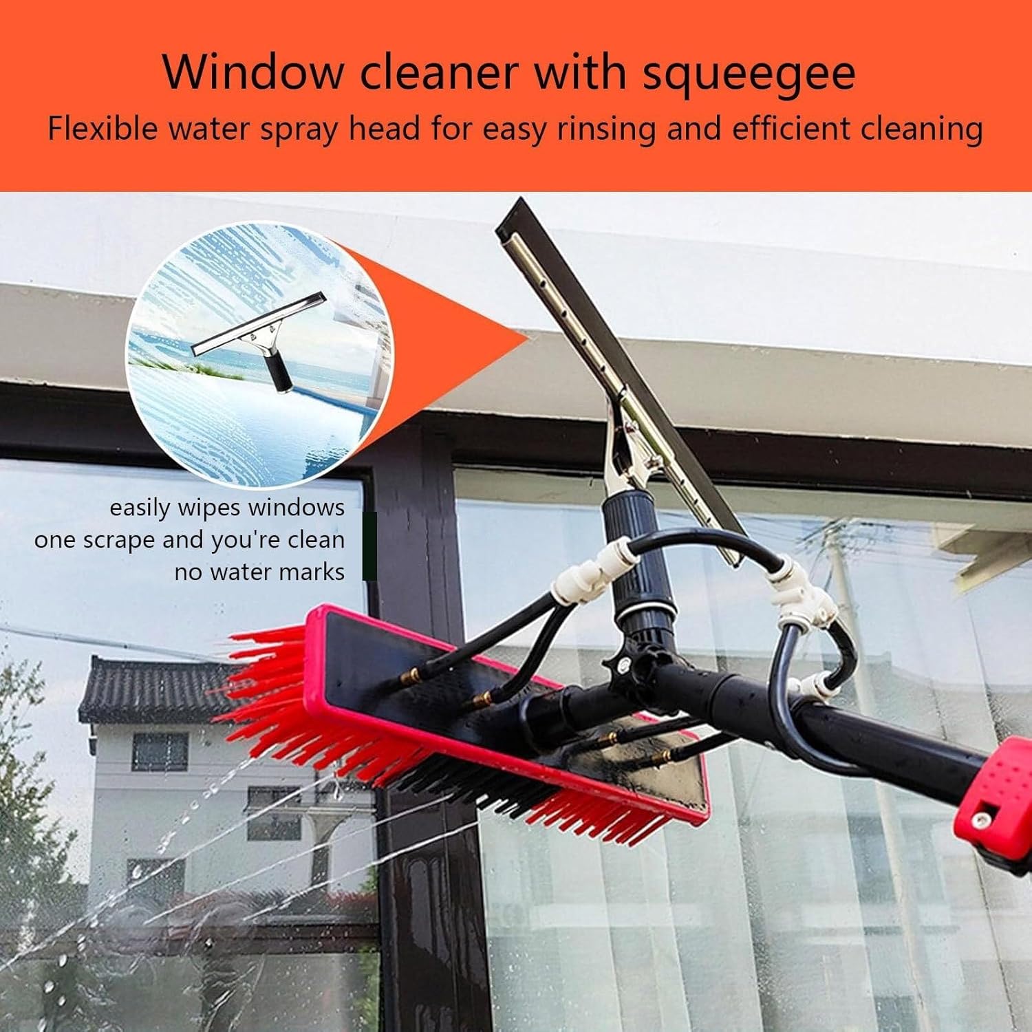 Telescoping Solar Panel Cleaning Kit - 12ft Water Fed Rod & Brush for Home/Commercial Window Glass Cleaning - Efficient Washing Tool Solution for Solar Panels & Windows