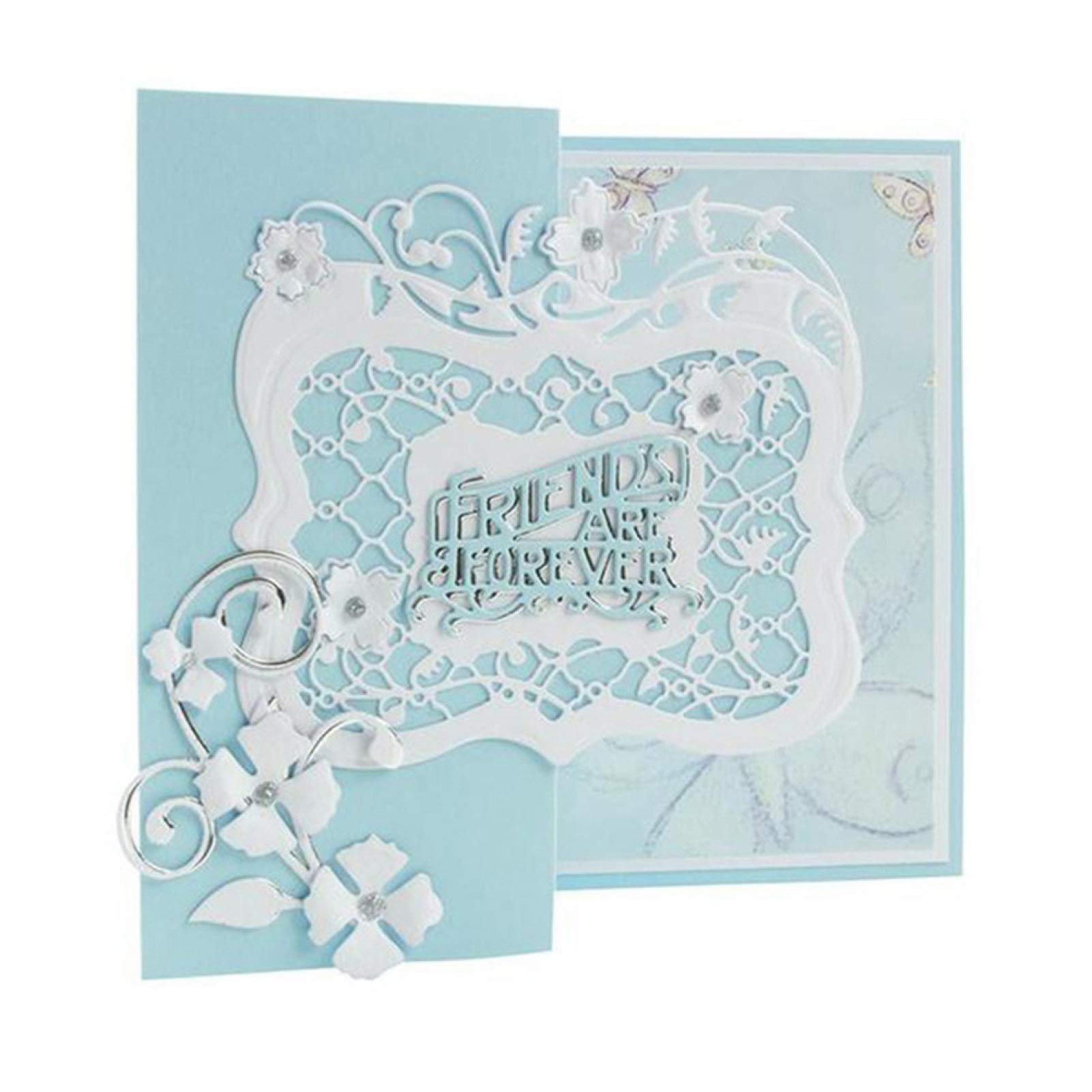Fustelle In Metallo Per Scrapbooking – Cornice Rettangolare In Pizzo, 14x9,5 Cm, In Acciaio Al Carbonio, Per Biglietti E Decorazioni Fai Da Te - 3