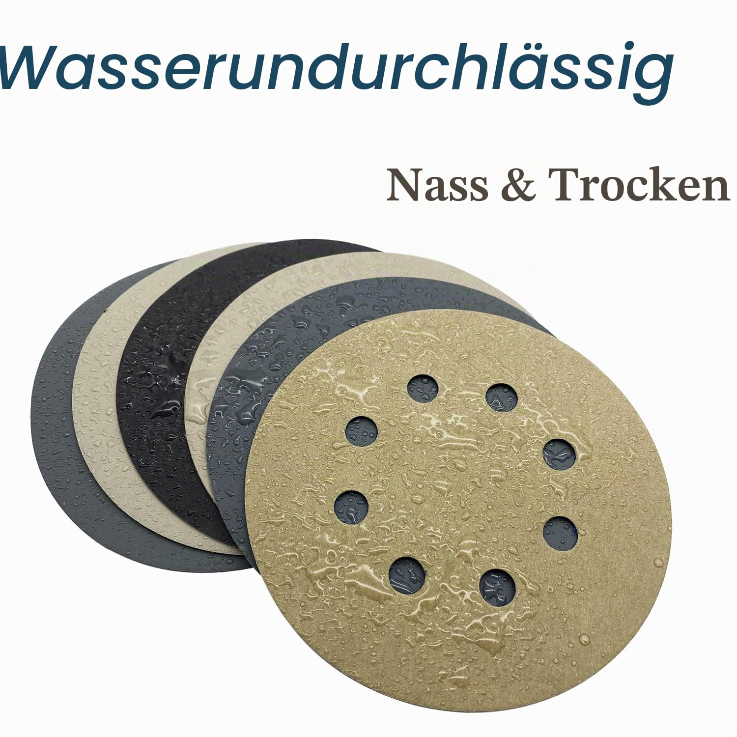 Körnung 400 to 3000 Schleifpapier, 125mm klett 140 Stück Runde Nasse Trockene Wasser Schleifscheiben with an Interface Pad，Exzenterschleifer Schleifpapier für Holz, Metall & Auto