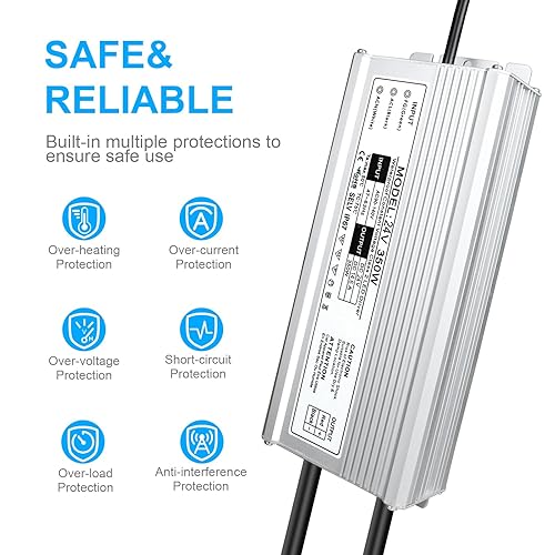 Miniatura 113 de LightningWill transformador impulsor de fuente de poder LED, impermeable, IP67, 110V CA a 12V DC con enchufe de 3 clavijas para uso externo