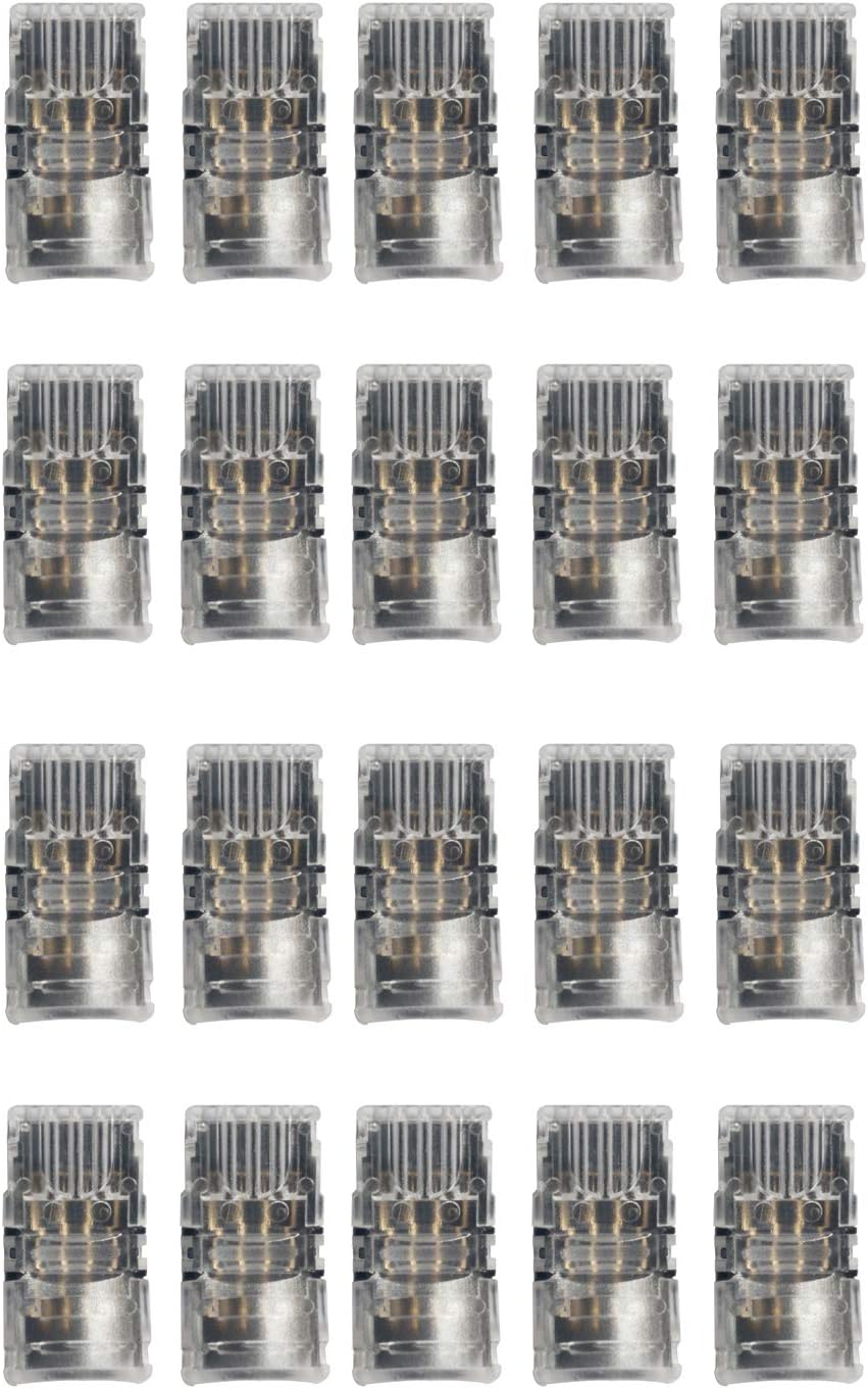 Alightings LED Connector 4 Pin for 5050 RGB Waterproof LED Strip Lights- Strip to Wire Quick Connection, 20 - 18 AWG Wire No Stripping (Pack of 20)