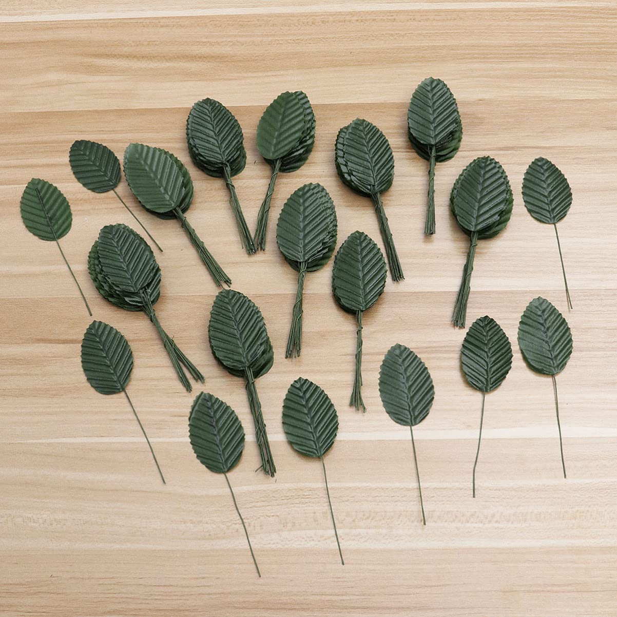 MWOOT 100 Foglie Oro Artificiali Per Decorazioni Fai Da Te - Perfette Per Centrotavola, Bouquet E Scrapbooking - 4