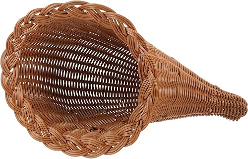 Gadpiparty Cesta grande de cornucopia de mimbre para otoño, aperitivo para Acción de Gracias, Navidad, cosecha, centro de mesa, decoración de fiesta
