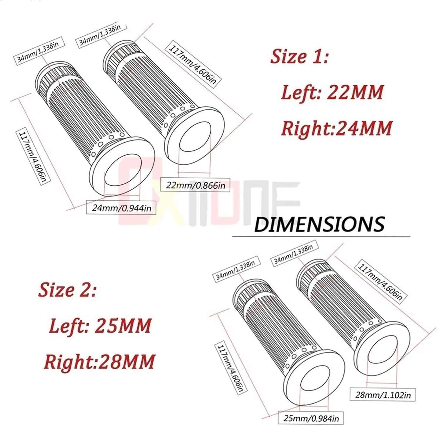 Motorcycle Accessories Dirt Bike Rubber Handle Bar Motorcycle Covers Handlebar Grips for Yamaha for Tricker Wr 250f 450f 250r 250x Handle Grip (Color : 1)