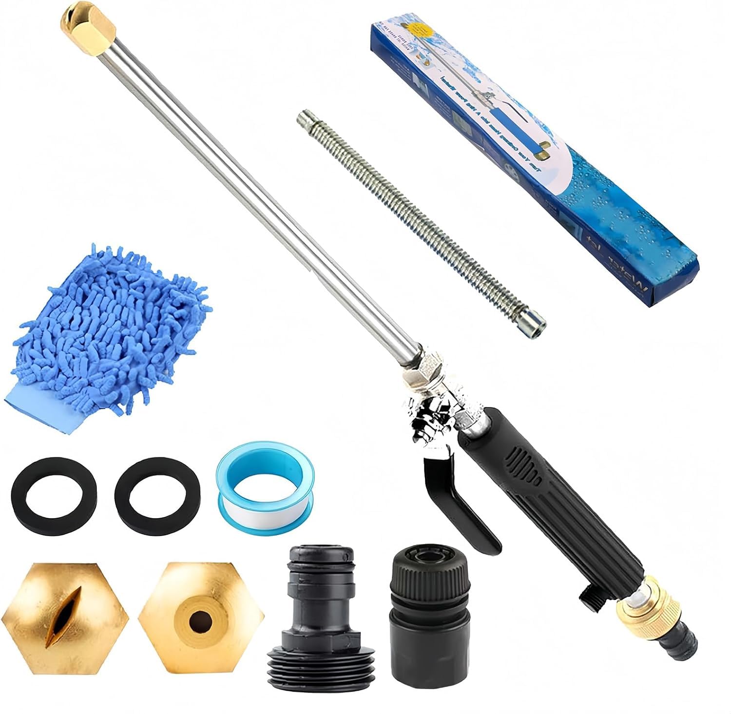 Jethose Pressure Washer, 2026 New Jet Hose Water Pressure, 2 in1 High Pressure Power Washer for House, 2 Nozzles and Quick Connect, for Cars, Patios, Fences, Windows (Blue) — view 8