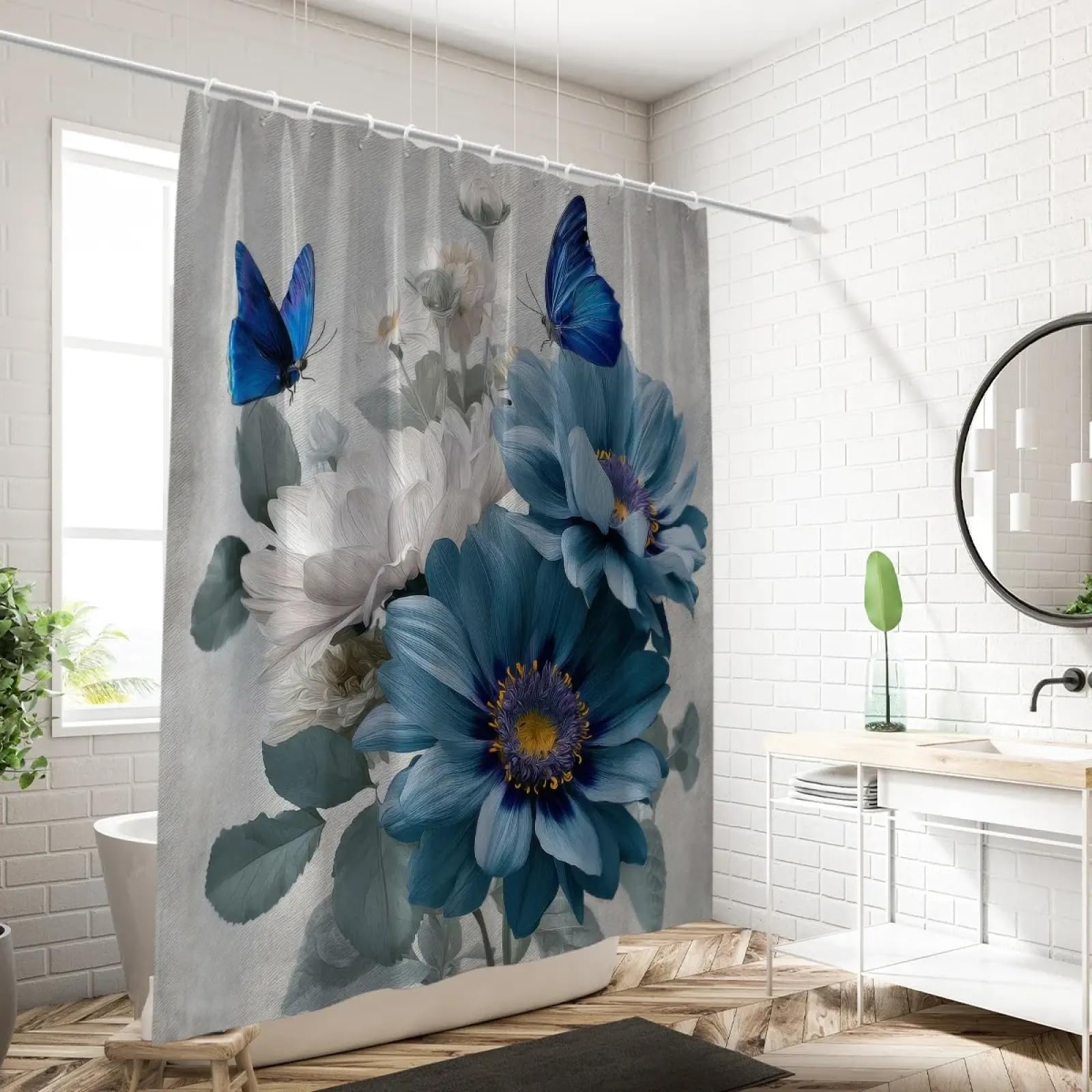 Rideau de douche marguerites pour une salle de bain lumineuse et parfaitement sèche