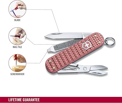 Vista 62 de Victorinox Classic SD Precious Alox Swiss Army Cuchillo compacto de 5 funciones de fabricación suiza con hoja pequeña, destornillador y llavero