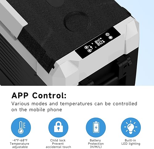 Miniatura 3 de SHAREWIN Refrigerador de coche, refrigerador de coche con ruedas, refrigerador eléctrico, congelador portátil, 4   68 , 1224 V CC, control de