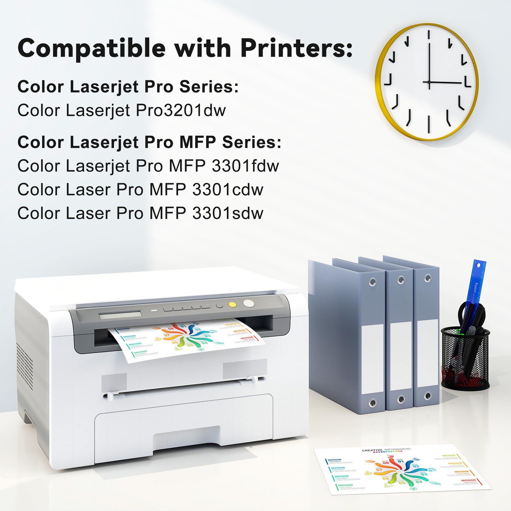 218A Toner Cartridges 4Pack Compatible for HP 218A 218X Toner Cartridge with 218A Toner Color LaserJet Pro 3201dw MFP 3301fdw 3301sdw 3301cdw Printer(Black/Cyan/Yellow/Magenta)