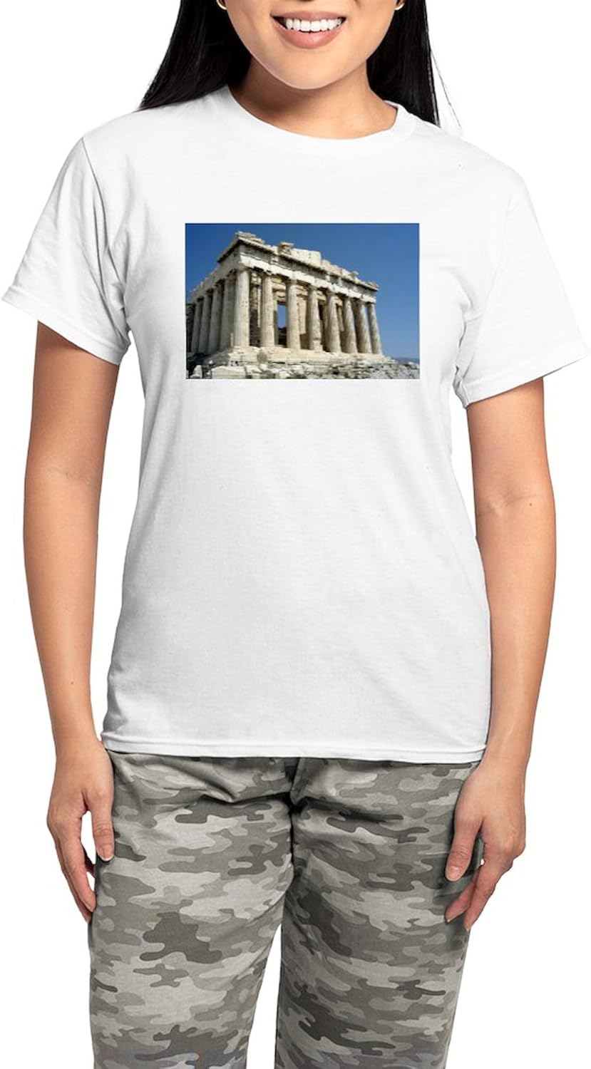 CafePress Parthenon Women's Light Pajamas Women's Novelty Cotton Pajama Set, Comfortable PJ Sleepwear