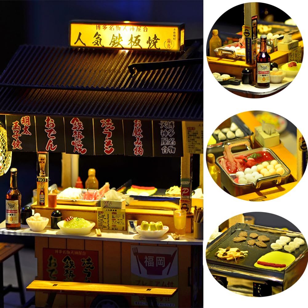 Kit fai da te per casa delle bambole in miniatura, negozio giapponese, casa delle bambole in legno, kit per casa delle bambole con mobili da costruire, giocattolo puzzle per regali creativi