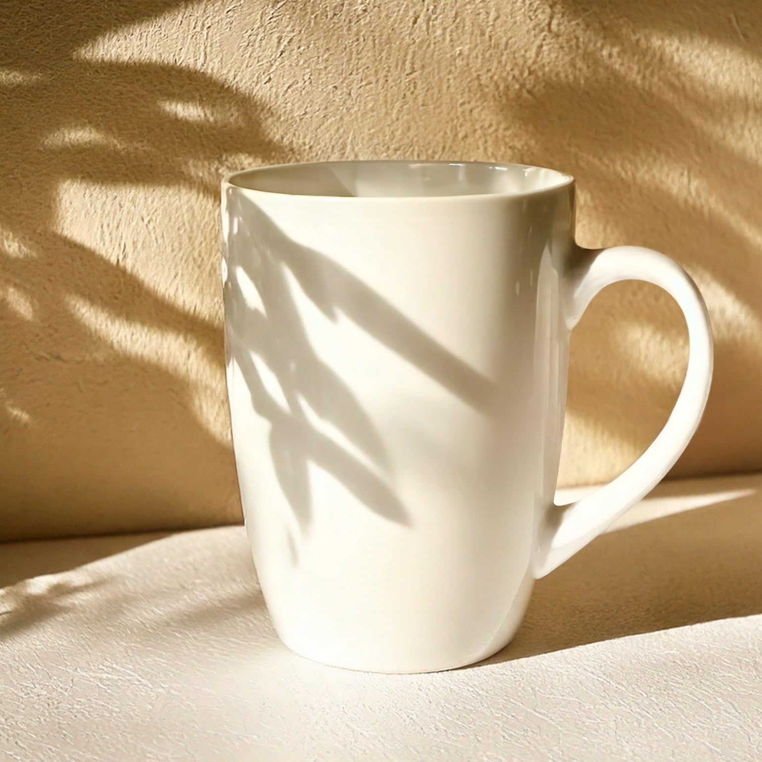 Glasmark KROSNO 1992 Tasse en Céramique 4 Pièces Lot de Tasses à Café et Thé Blanches 590 ml