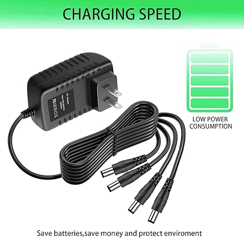 Miniatura 6 de Adaptador ACDC compatible con accesorio iluminado Lemax 4.5V # 74706 Casas de pueblo de Navidad, pantalla de patio de recreo, 4 salidas Jack 34988A